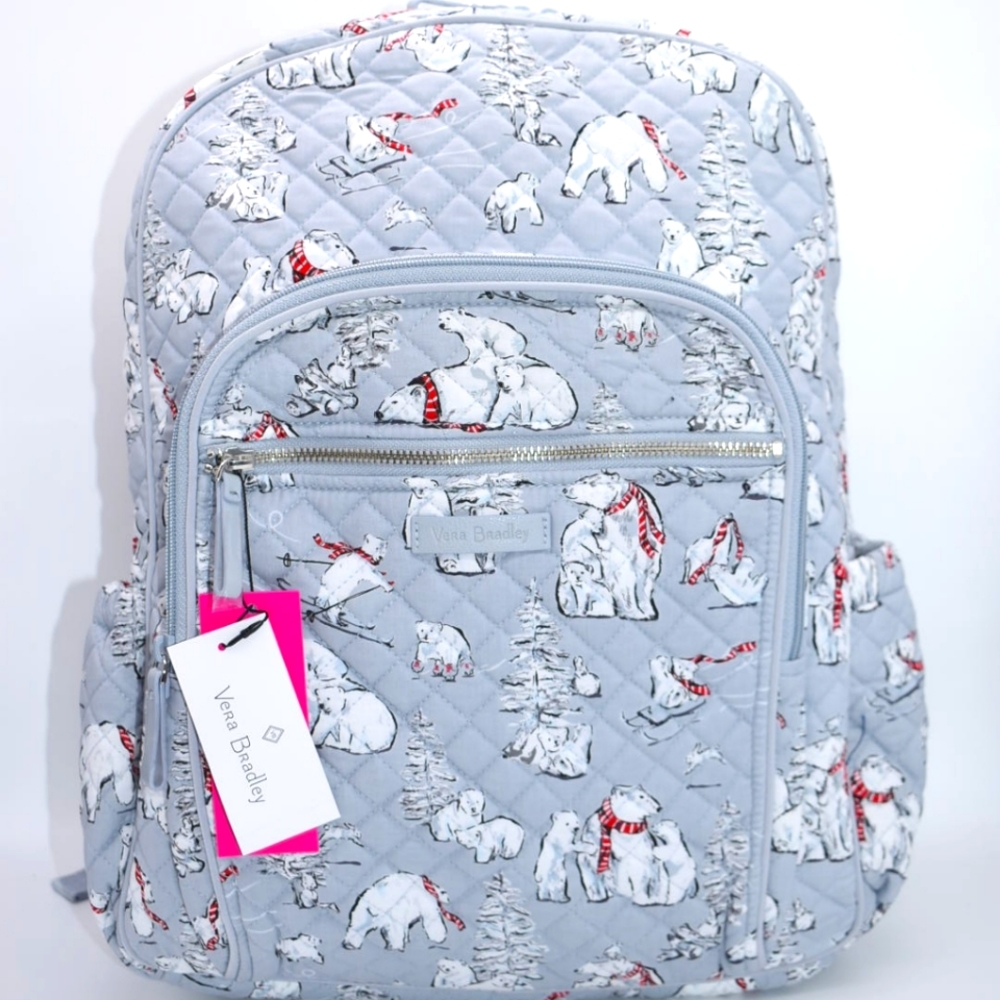 New Vera Bradley Beary Merry Campus Backpack